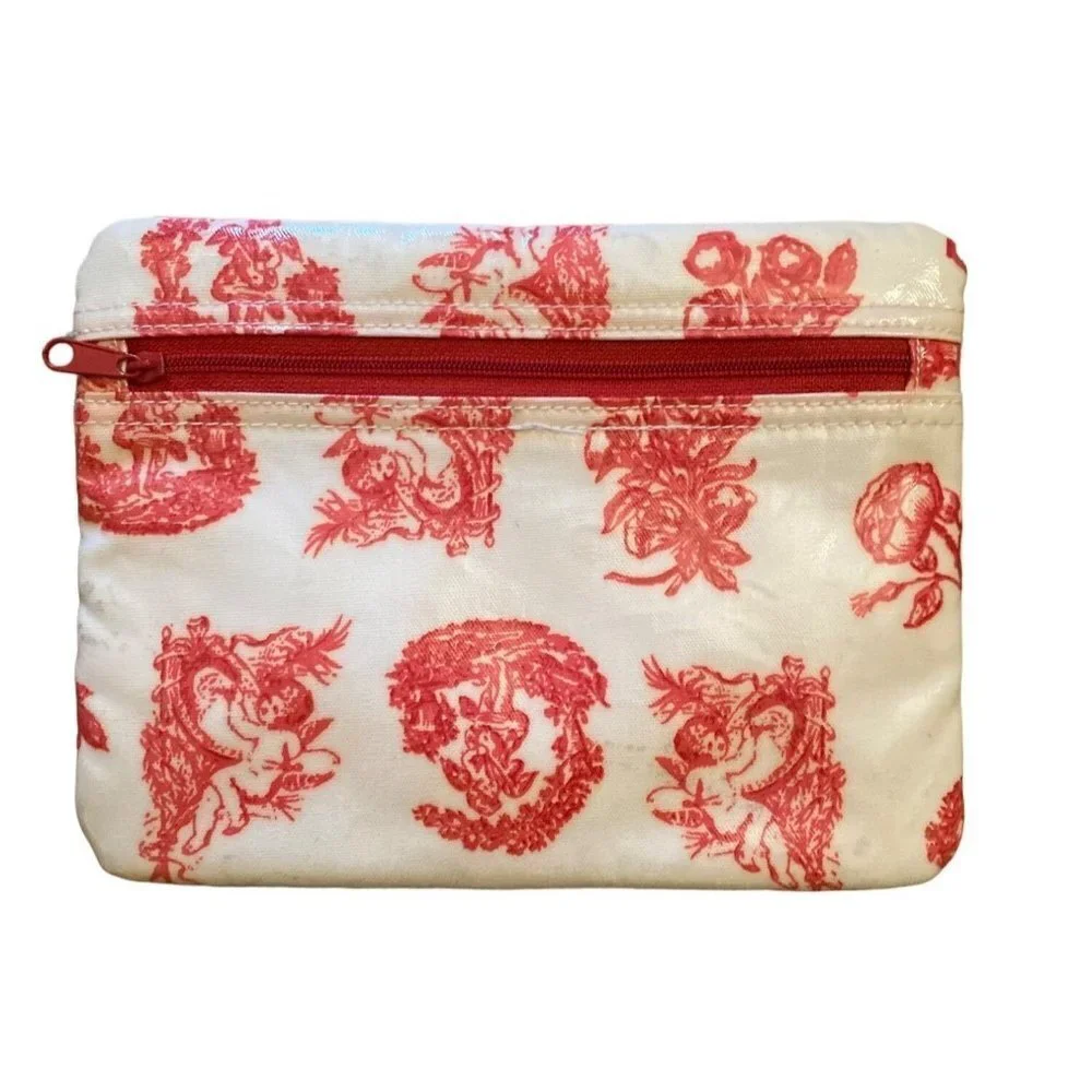 Cherubs & flora 18th century printed designs cosmetic‎ essentials pouch OS